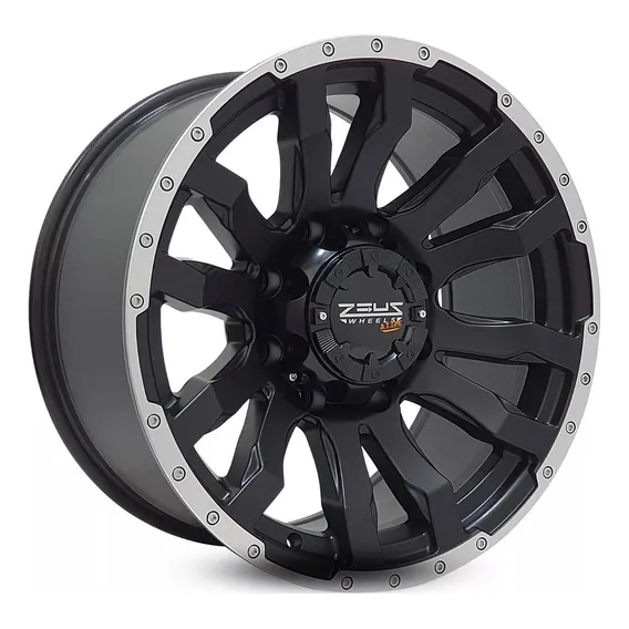 Roda Nissan Frontier Aro 20 6x114 Off Road Zwat2 / 4 Rodas Cor Preta Diamantada Fosca Foto 1