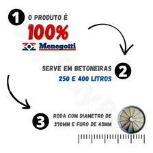 Roda Plástico Bitorneira 250 / 400l Menegotti Prime - 2 Pçs Foto mini 2