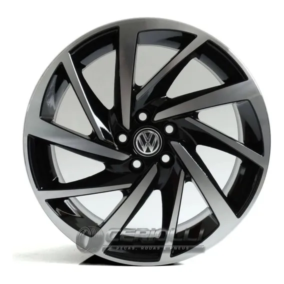 Roda Polo Virtus Aro 17 5x100 / Unidade / Kr Krmai R93 Cor Preto Diamantado Foto 1