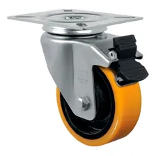 Roda RodÃzio Giratório Freio 6 Pu Moldado Gl 614 Pn G 300kg Foto mini 1