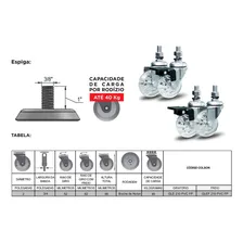 Roda Silicone Rodinha Rodízio Parafuso Anti Risco 50mm 40kg Foto mini  3