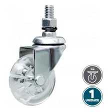 Roda Silicone Rodinha Rodízio Parafuso Anti Risco 50mm 40kg Foto  mini 1