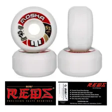 Roda Skate 52mm 53d Skate Street E Redbones Branco Moska Foto  mini 1