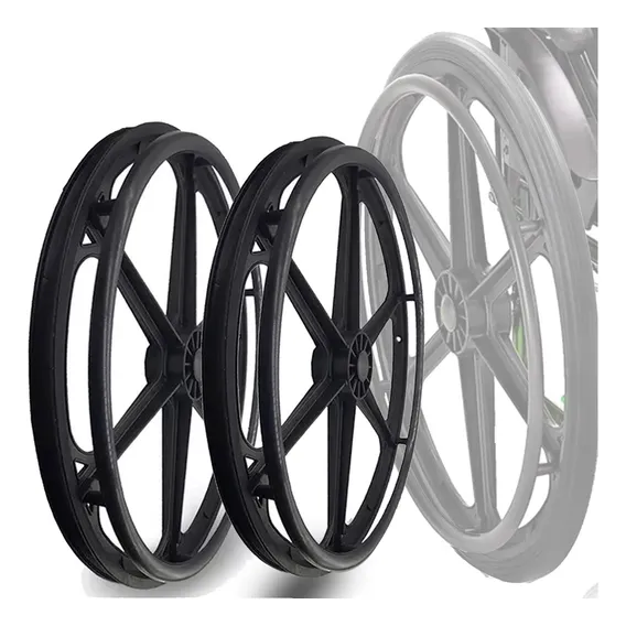 Roda Traseira Aro 24 Em Nylon Para Cadeira De Rodas Foto 1
