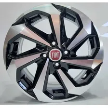Rodas Aro 13 Para Carros Da Fiat 4x98 Esportivas / Jogo Cor Preto Diamantado Foto mini 2