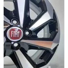 Rodas Aro 13 Para Carros Da Fiat 4x98 Esportivas / Jogo Cor Preto Diamantado Foto mini 3