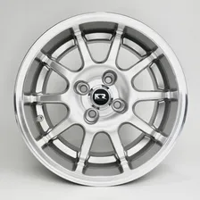 Rodas Aro 15 4x100 Modelo Binno B790 Aranha 2 M26 / 4 Rodas Cor Prata Diamante 4x100 Foto mini 3