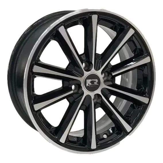 Rodas Aro 15 4x108 Ford Ka Focus Ecosport K63 / Jogo + Bicos Cor Preto Diamante 4x108 Foto 1