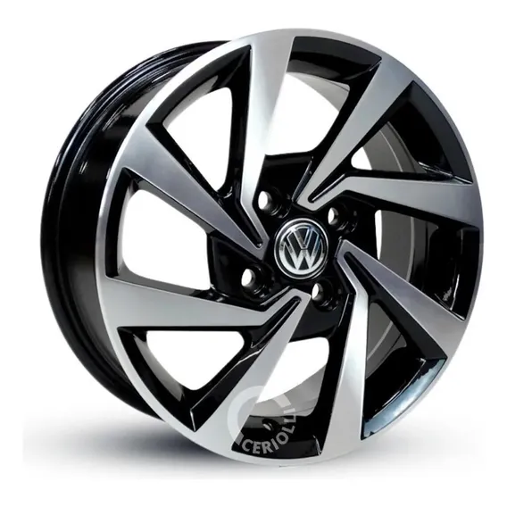 Rodas Aro 15 Volkswagen / Jogo / 4 Rodas / 4 Bicos / 4x100 Cor Preto Diamante Foto 1