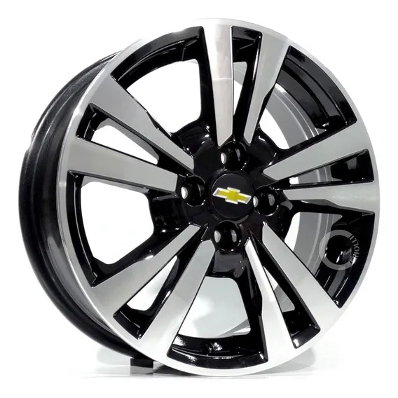 Rodas Aro 16 Chevrolet 4x100 Onix Montana S33 + Bicos Cor Preta Diamante Foto 1