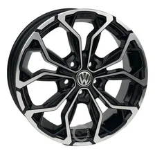 Rodas Aro 17 5x100 Polo Fox Golf M16 Krmai / Jogo 4 Rodas Cor Preta Diamante Foto mini 1