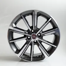 Rodas Aro 17 Fiat Cronos 4x98 Uno Strada Palio + Bico Cor Grafite Diamantado Foto  mini 1