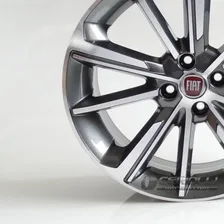 Rodas Aro 17 Fiat Cronos 4x98 Uno Strada Palio + Bico Cor Grafite Diamantado Foto mini  3