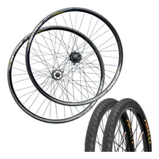 Rodas Aro 29 Mtb Gt + Pneu Pirelli 36f Rosca Preto/amarelo Foto mini 1
