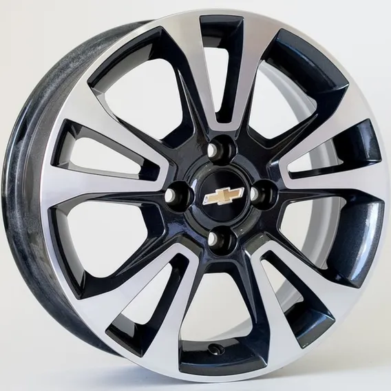 Rodas Chevrolet Onix/prisma R42 Aro14 (4x100)(jogo)+bicos Cor Preto Diamantado Foto 1
