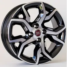 Rodas Fiat Argo Aro 14 + Bicos + Parafusos Cor Preto Com Diamantado Foto  mini 1