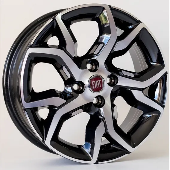Rodas Fiat Argo Aro 14 + Bicos + Parafusos Cor Preto Com Diamantado Foto 1
