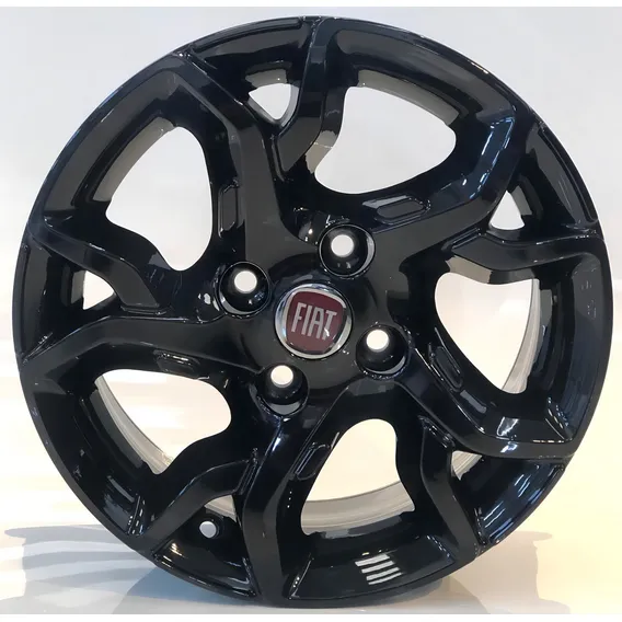 Rodas Fiat Argo Aro 15 Uno Palio (jogo) + Bicos Cor Preto-brilhante Foto 1