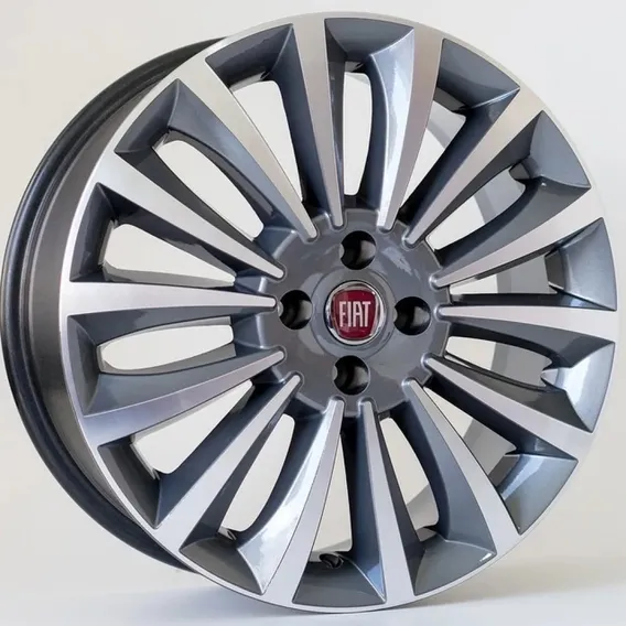 Rodas Fiat Linea Kr R20 Aro 15 (4x98) (jogo) +bicos Cor Grafite Diamantado Foto 1