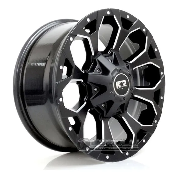 Rodas Frontier Aro 17 6x114 Offroad M12 Kr Kramai Cor Preto Fosco Diamantado Foto 1