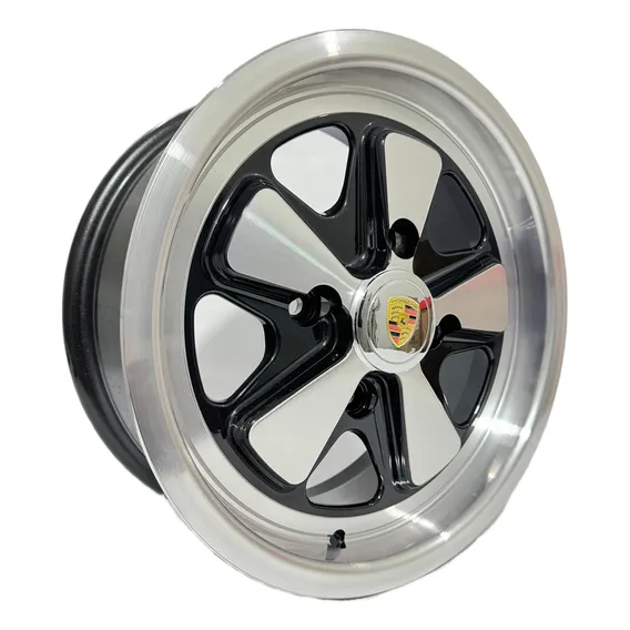 Rodas Fuchs Aro 15 4x130 4 Furos Fusca Brasilia Tl 4 Rodas Cor Preta Diamantada 4x130 Foto 1