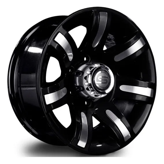 Rodas Gm Silverado D20 Aro 16 6x139 (jogo)+bicos Cor Preta Diamantada Foto 1