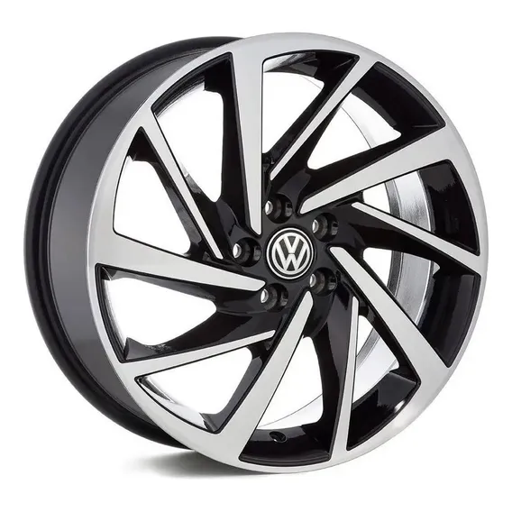 Rodas Jetta Golf Aro 17 5x112 (jogo)+bicos Cor Preto Com Diamantado Foto 1
