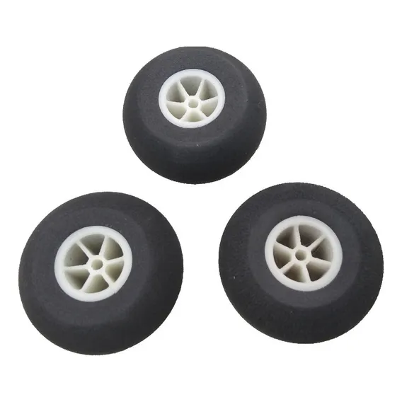 Rodas Para Aeromodelo Cubo De Abs Pneu E.v.a 45mm 3 Unidades Foto 1