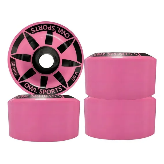 Rodas Patins Quad Owl Sports 60mm 80a Rosa - Jogo 4 Rodas Foto 1