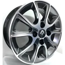 Rodas Renault Clio Sandero Logan Aro 15 4x100 (jogo)+ Bicos Cor Diamantada Cromo Foto mini 1