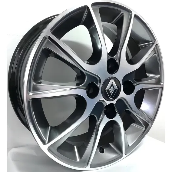Rodas Renault Clio Sandero Logan Aro 15 4x100 (jogo)+ Bicos Cor Diamantada Cromo Foto 1