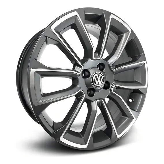 Rodas Vw Saveiro Cross G7 Aro 15 4x100 (jogo) + Bicos Cor Grafite Diamantado Foto 1