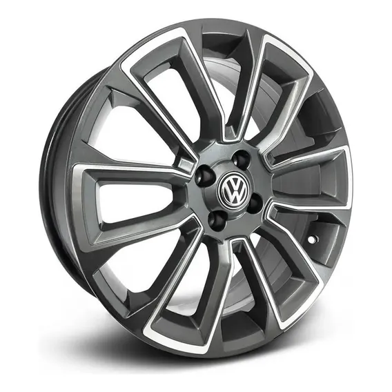 Rodas Vw Saveiro Cross G7 Aro 17 4x100 (jogo) + Bicos Cor Grafite Diamantado Foto 1