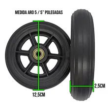 Rodinha Dianteira Preta Aro 5 Para Cadeira De Rodas Foto mini 4