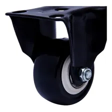 Rodizio Fixo Roda De 40mm Preto Rolamento Duplo Foto mini 2