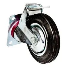 RodÃzio Giratório 160mm Com Trava Borracha Roda 6 Polegadas Foto mini 2