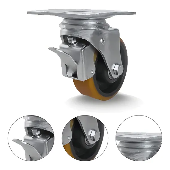 RodÃzio Giratório Com Freio 4 Pu Glpf 414 Pf E - Colson Foto 1