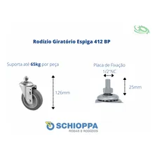Rodízio Giratório Espiga 4 Pol. 65kg Gle 412 Bp Schioppa Foto mini  2