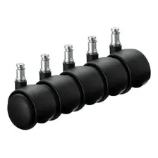 Rodizio Kit Com 5 Rodinhas Para Cadeiras Giratória Rodas Preto Foto mini  3