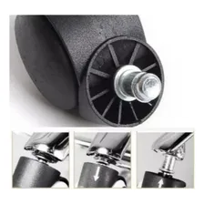 Rodizio Kit Com 5 Rodinhas Para Cadeiras Giratória Rodas Preto Foto mini 4