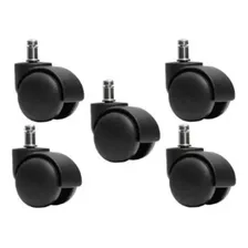 Rodizio Kit Com 5 Rodinhas Para Cadeiras Giratória Rodas Preto Foto  mini 1