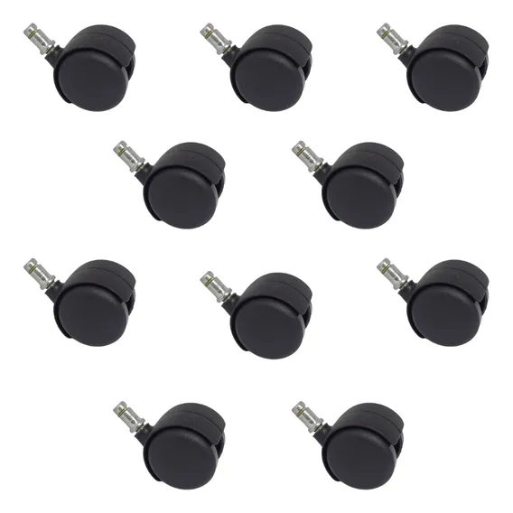 RodÃzio Para Mocho Sem Bucha Pvc (preto) Kit 10 Rodas Preto Foto 1