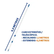 Rodo Limpa Vidros Telesc贸pico Cabo Extensor 4,5 Mts Janelas Foto mini 3