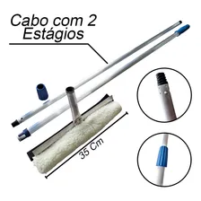Rodo Para Limpeza De Vidros Com Cabo Longo Extensor 2 Mts Cor Cinza Foto mini 2