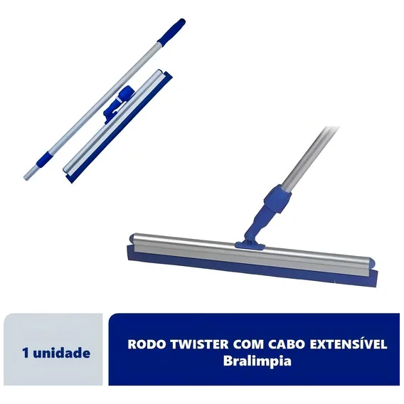 Rodo Twister Bralimpia 48cm Com Cabo ExtensÃvel Até 1,40m Foto 1