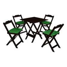 Rofemar Conjunto Mesa Dobrável com 4 cadeiras verdes 70x70cm Foto mini 1