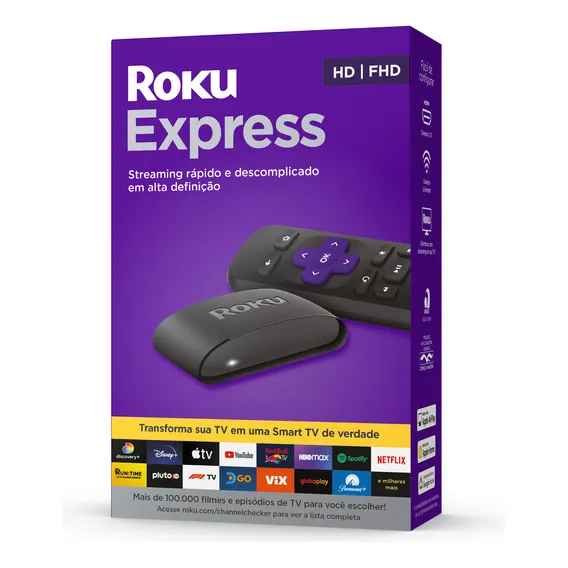 Roku Express | Dispositivo de Streaming para TV HD/Full HD com controle remoto Foto 1