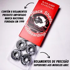 Rolamento Black Sheep Red 608 Precisão Skate Ou Longboard Linha Silver Melhor Qualidade Do Mercado Foto mini  3