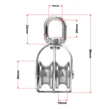 Roldana Giratória Em Aço Inox 32mm Modelo Duplo Moitão Duplo Giratório Polia Roldana Para Cabos Cordas Lanchas Barcos Iates Veleiros Velas Navegações Seavix Foto mini 2