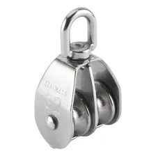 Roldana Giratória Em Aço Inox 32mm Modelo Duplo Moitão Duplo Giratório Polia Roldana Para Cabos Cordas Lanchas Barcos Iates Veleiros Velas Navegações Seavix Foto mini 3